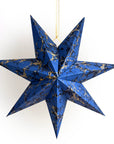 Marbled Star Hanging Decoration - Midnight Blue