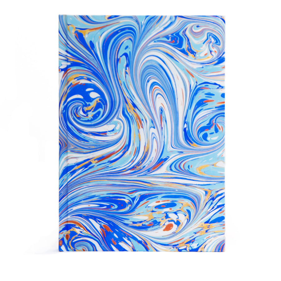 Marbled Journal - Blue, Gold & Copper