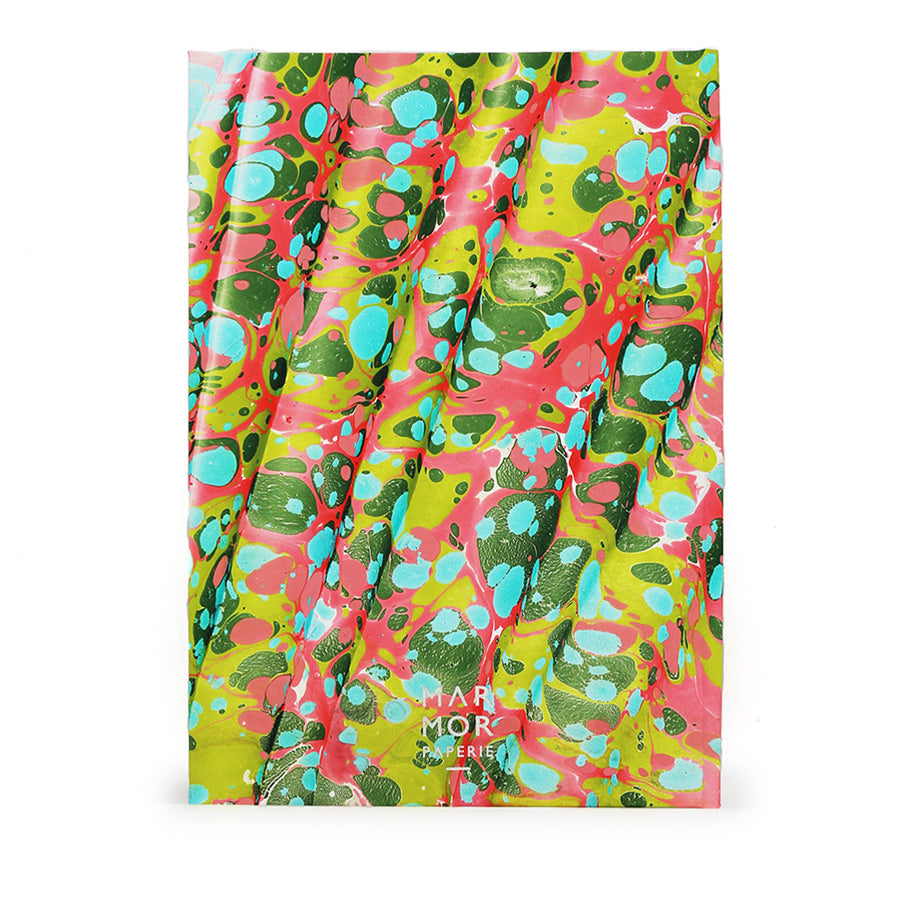 A5 Marbled Journal - Spanish Wave - Bright Pink & Lime