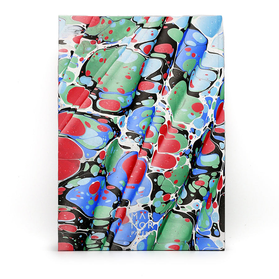 A5 Marbled Journal - Spanish Wave - Green & Red
