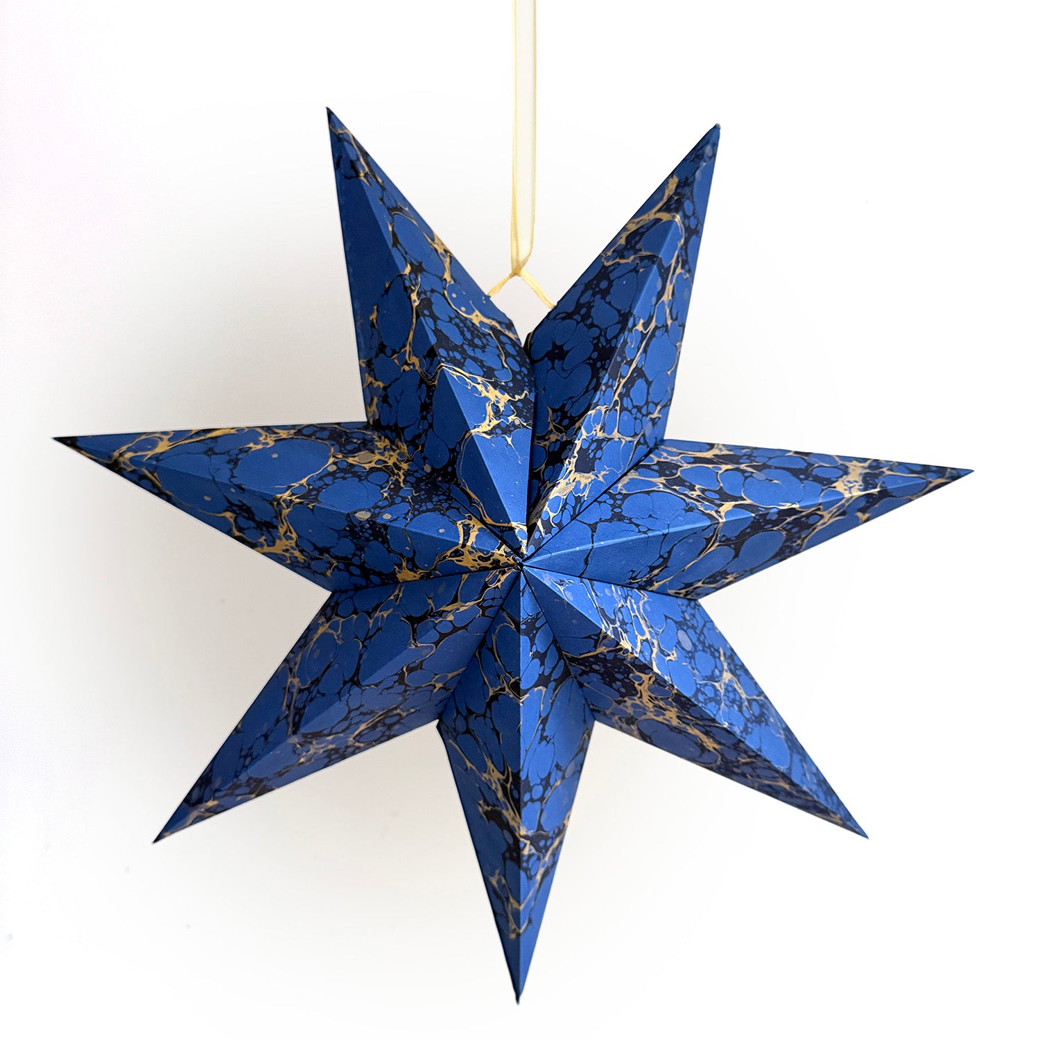 Marbled Star Hanging Decoration - Midnight Blue