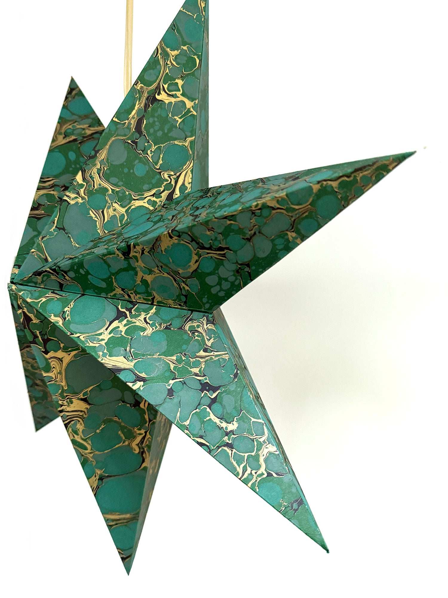 Marbled Star Hanging Decoration - Green
