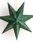 Marbled Star Hanging Decoration - Green