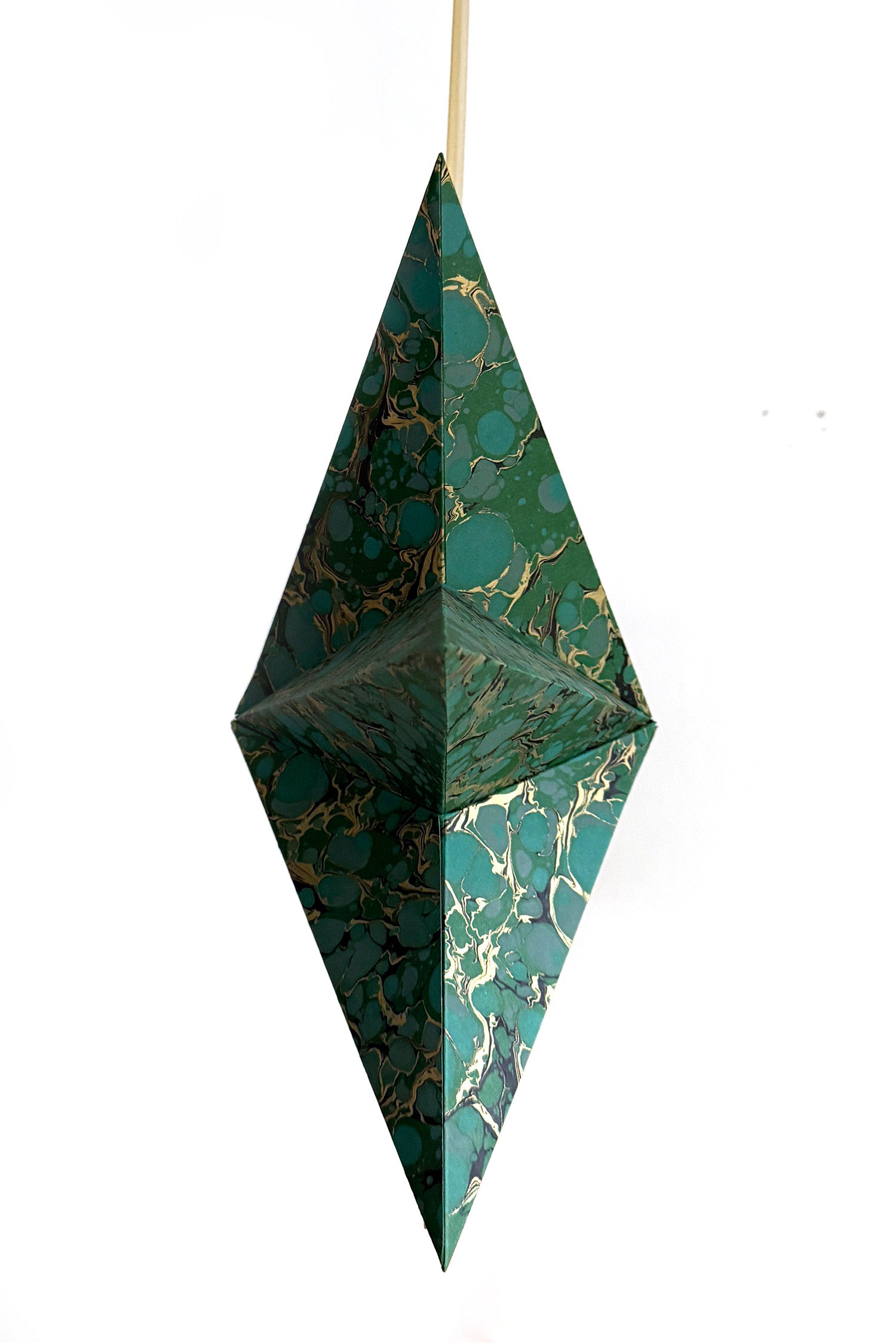 Marbled Star Hanging Decoration - Green