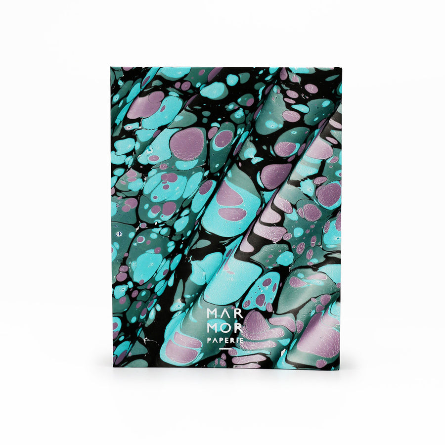 Marbled Journal - Spanish Wave - Lavender & Teal