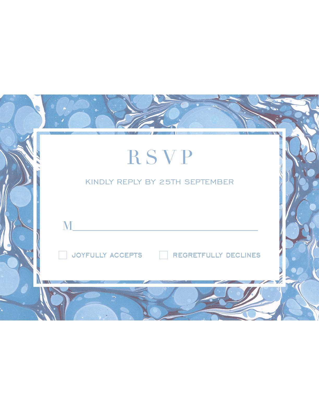 RSVP card - Cornflower