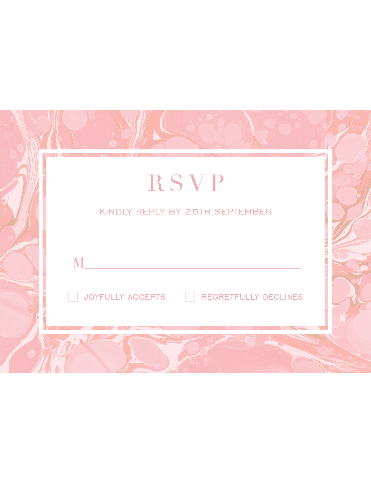 RSVP card - Blush