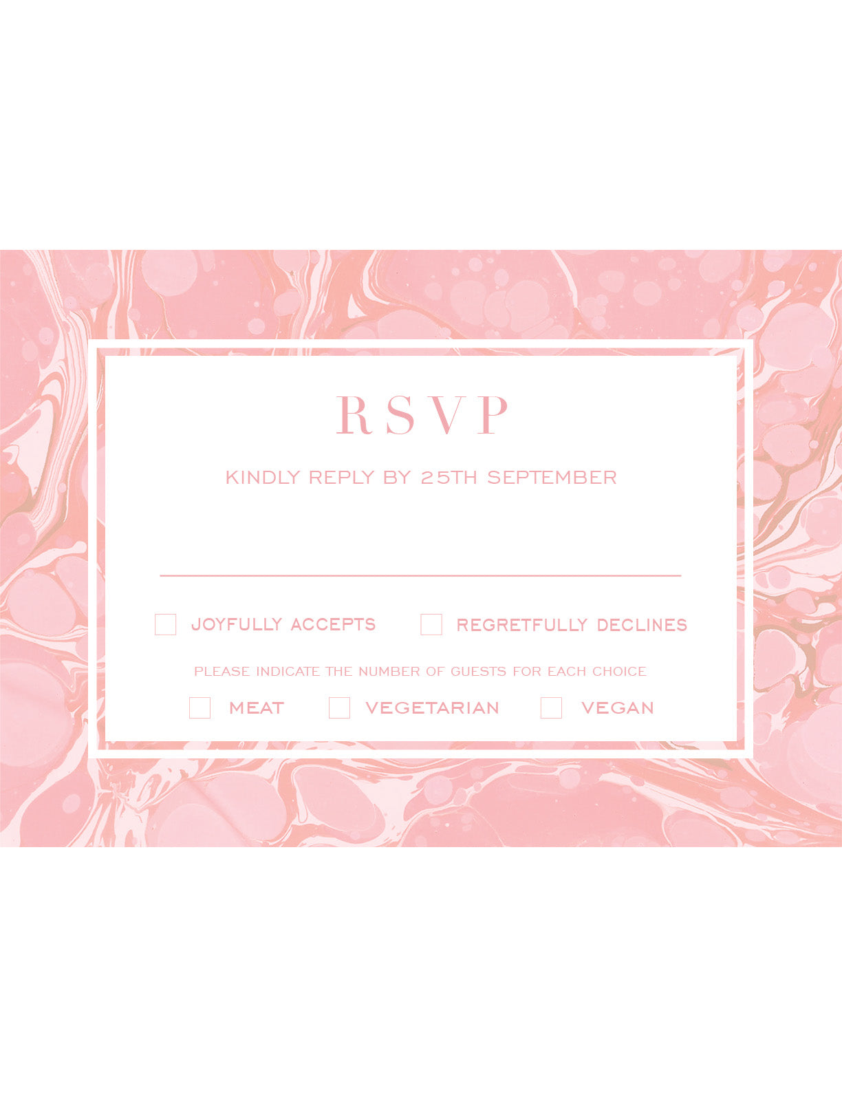 RSVP card - Blush