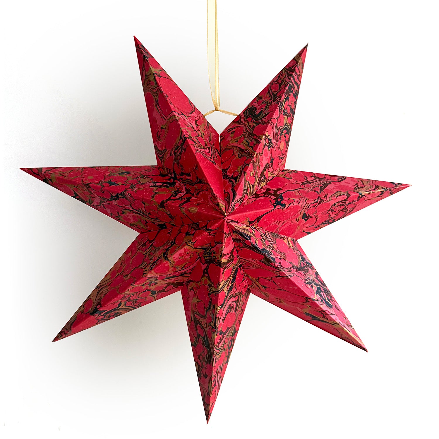 Red and gold marbled hanging star