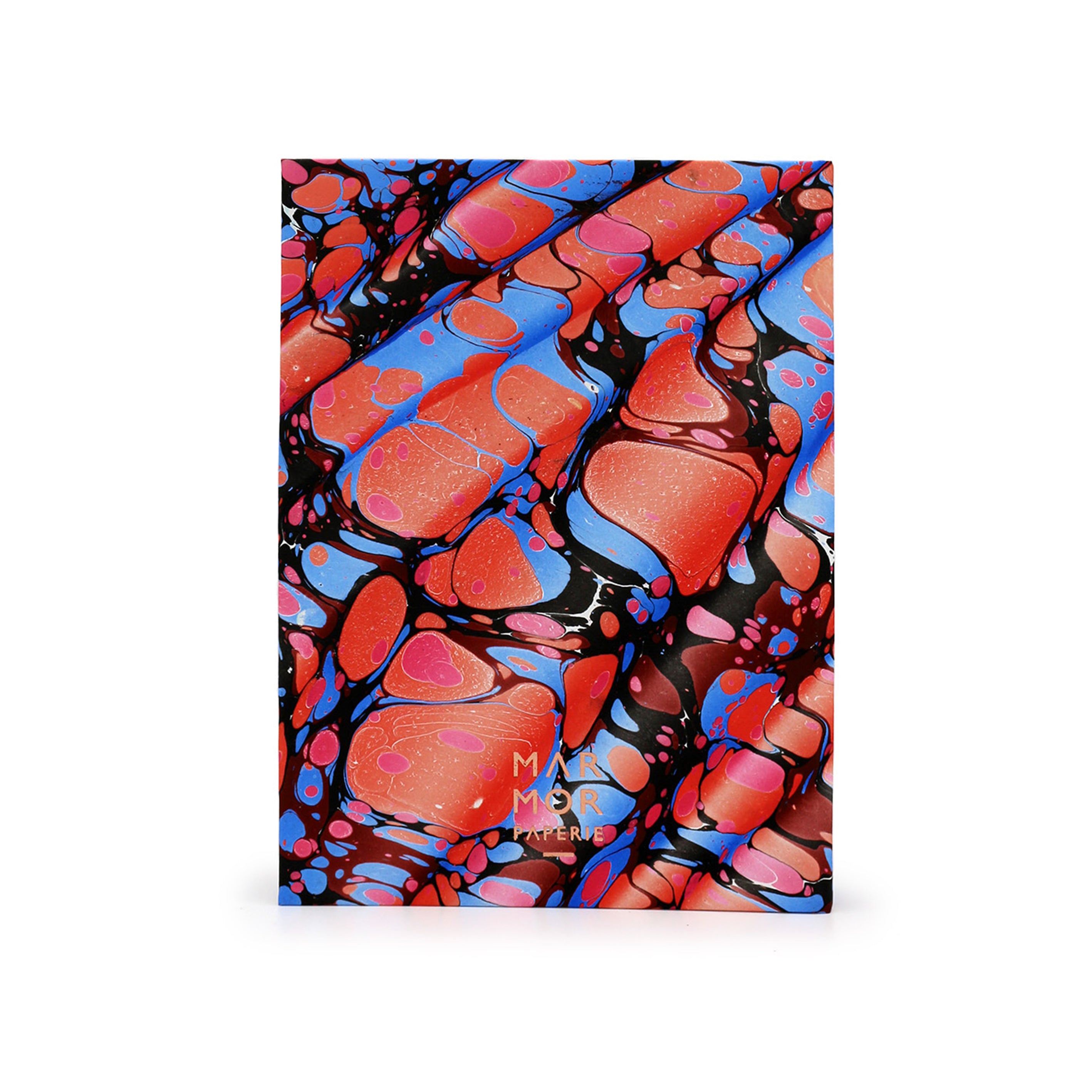Marbled Journal - Spanish Wave - Reds & Blue