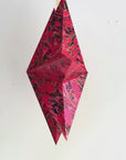 Marbled Star Hanging Decoration - Red