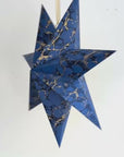 Marbled Star Hanging Decoration - Midnight Blue