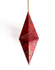 Marbled Star Hanging Decoration - Red