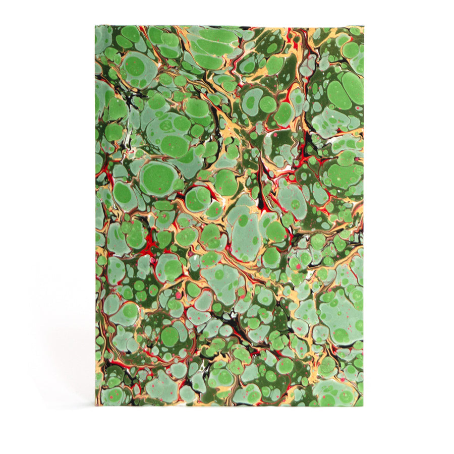Marbled Journal - Green, Gold & Pink