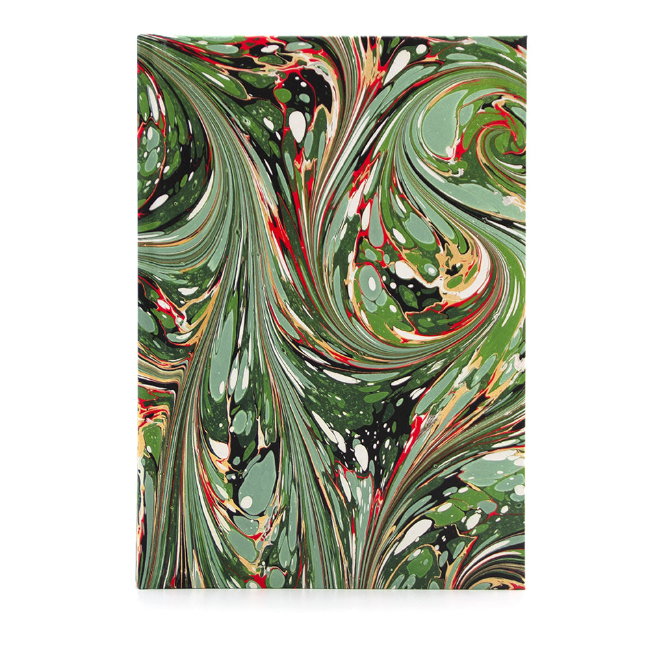 Marbled Journal - Green, Gold & Pink