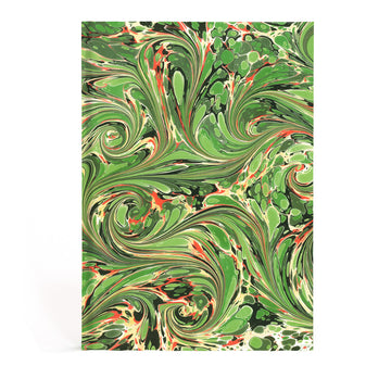 A5 Marbled Journal - Green Swirl