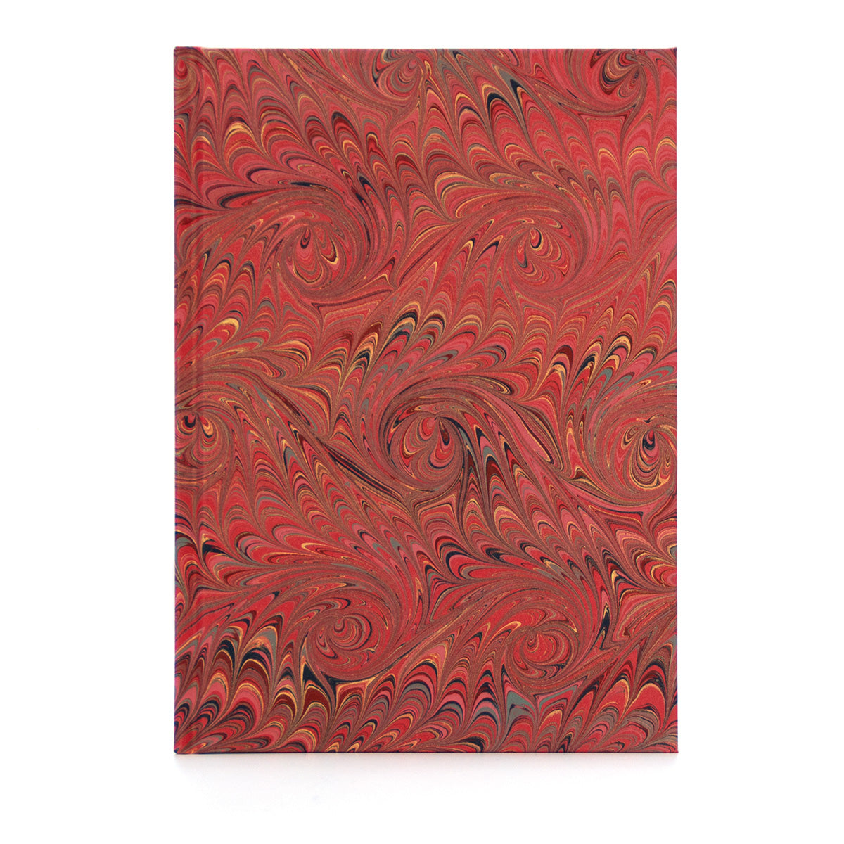 Marbled Journal - French Curl in Reds