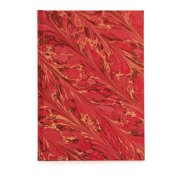 Marbled Journal - Feather in Reds