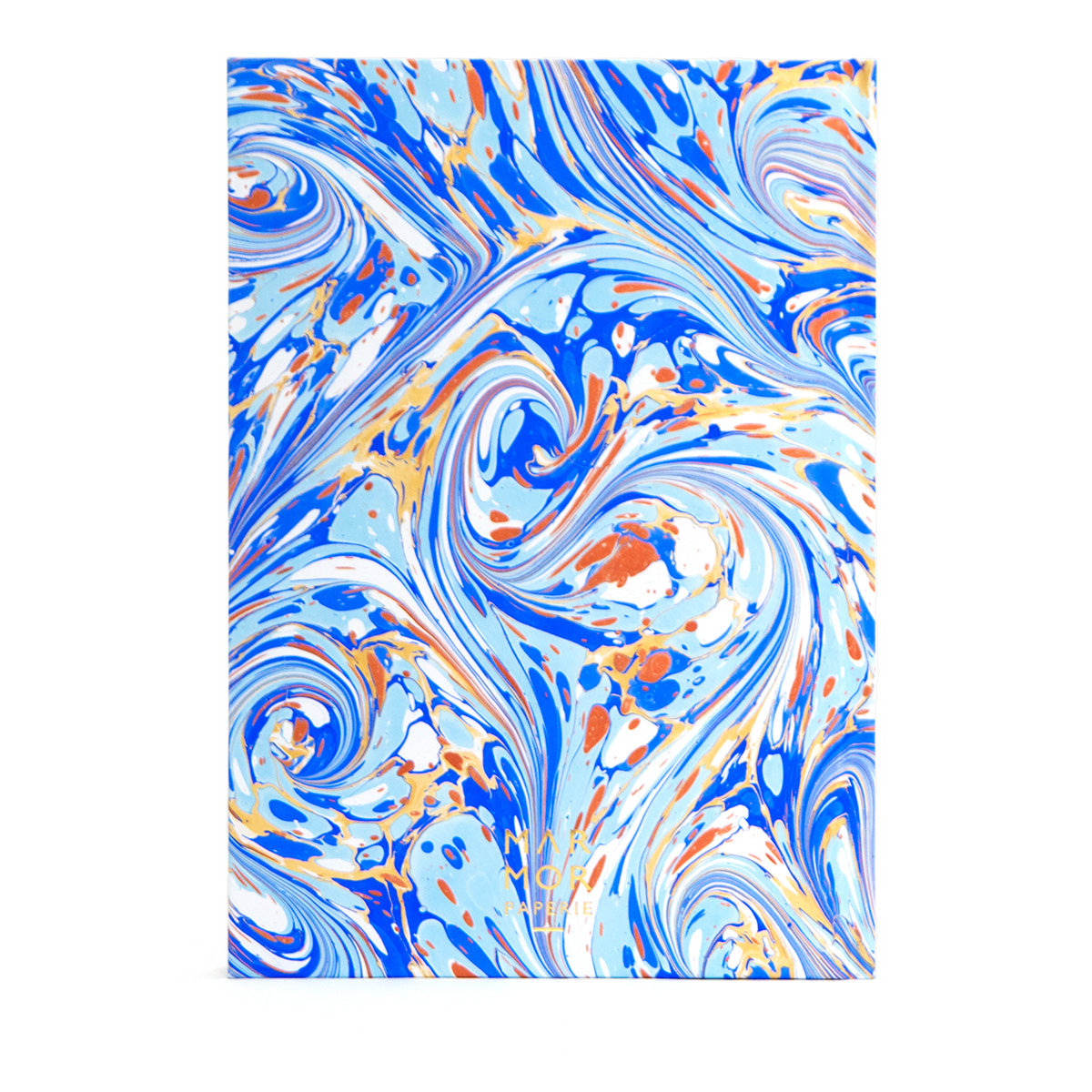 Marbled Journal - Blue, Gold & Copper