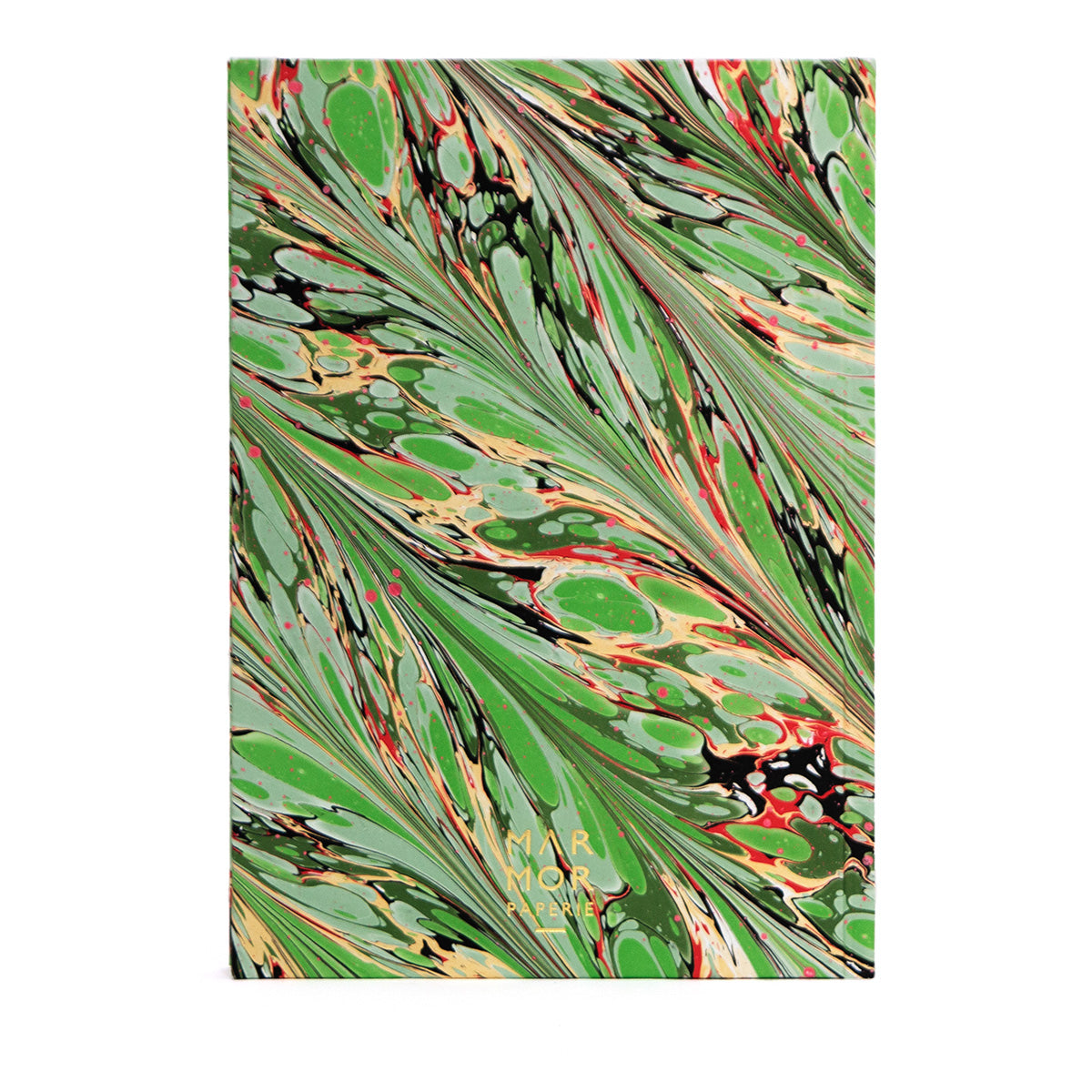 Marbled Journal - Green, Gold & Pink
