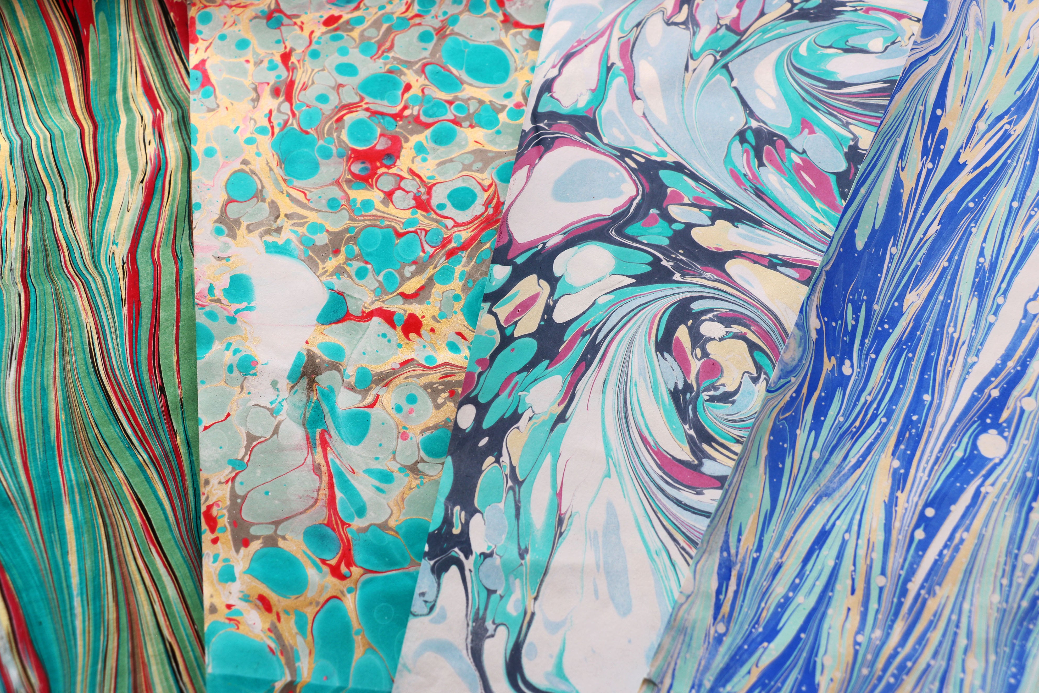 Set of 4 Papers (A3) - Aqua