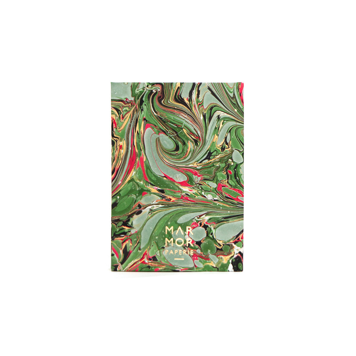 Marbled Journal - Green, Gold & Pink